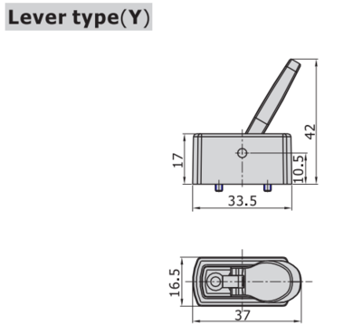 M3Y11006T AIRTAC MANUAL VALVES, M3 SERIES LEVER TYPE<BR>3 WAY 2 POSITION N.C, 1/8" NPT PORTS